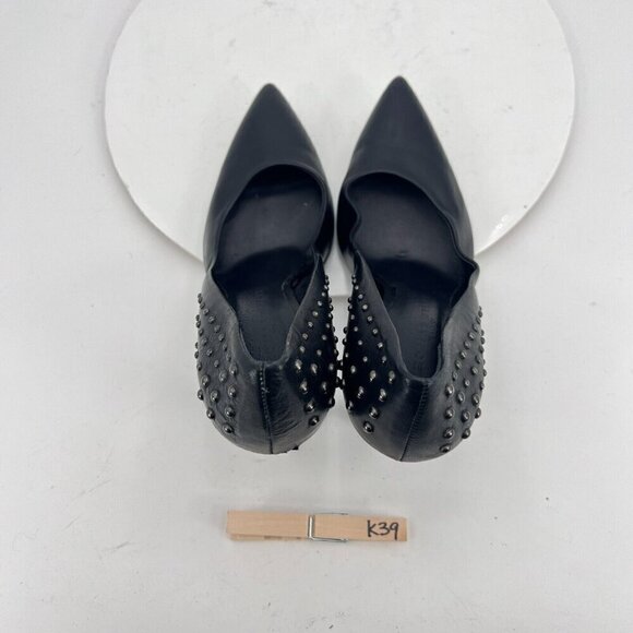 Thomas Wylde Women Size EU 40 US 9 Black Studded Leather Classic Stiletto Heels - Picture 12 of 16